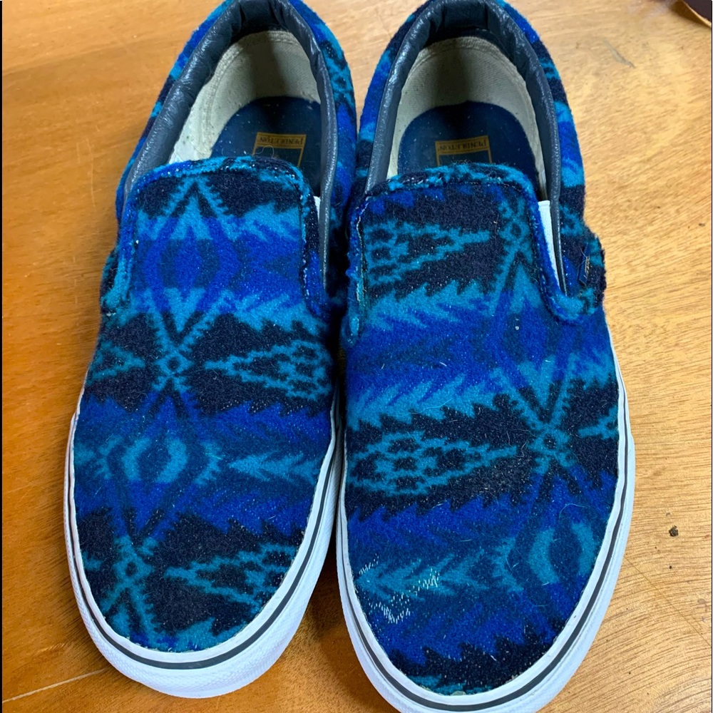 RARE Vans X Pendleton tribal slip ons